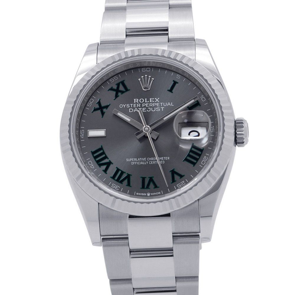 Rolex Datejust 36 SS 18k White Gold Random Watch Calf Dial Roman