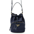 Prada Handbag Duet Drawstring Nylon Leather 2-Way