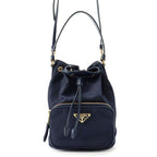 Prada Handbag Duet Drawstring Nylon Leather 2-Way