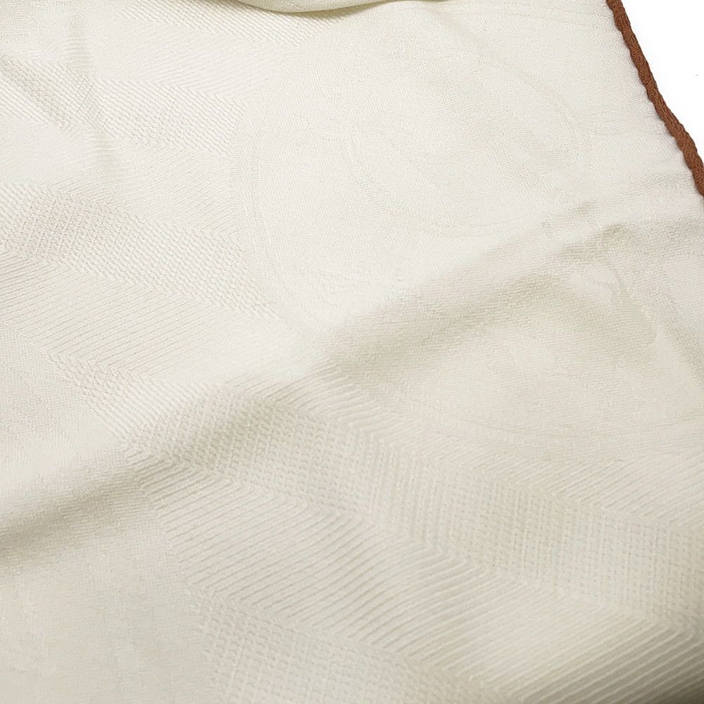 Hermes Scarf Losange New Libris Cashmere Silk Shawl White — view 2
