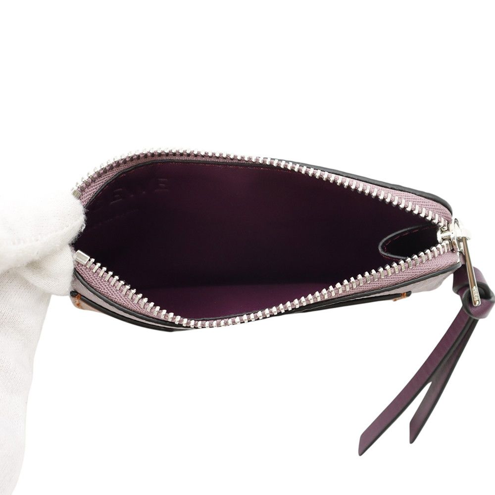 Loewe Coin Case Card Holder Soft Gray Calf Leather — view 4