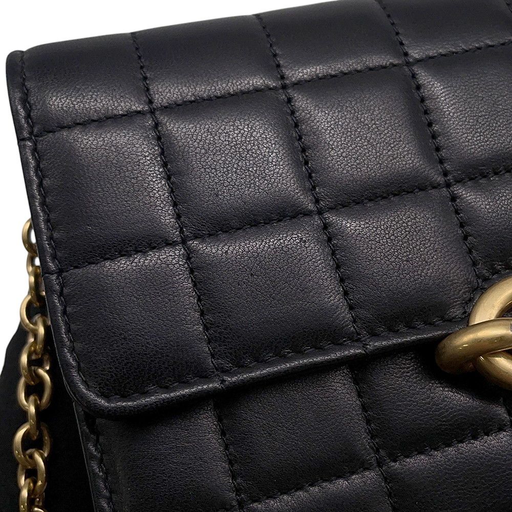 Saint Laurent Paris Chain Shoulder Wallet Maillon Cuffleather Black — view 8
