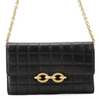 Saint Laurent Paris Chain Shoulder Wallet Maillon Cuffleather Black