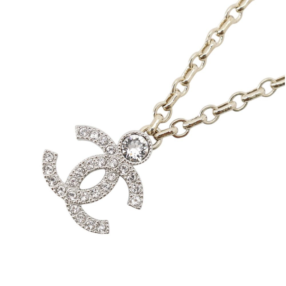 Chanel Necklace CC Logo Rhinestone