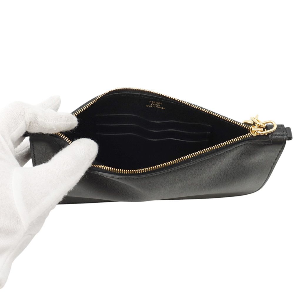 Hermes Shoulder Wallet Zip Azap Tougo Chaine D'ancre Black Gold Bague Rain — view 5