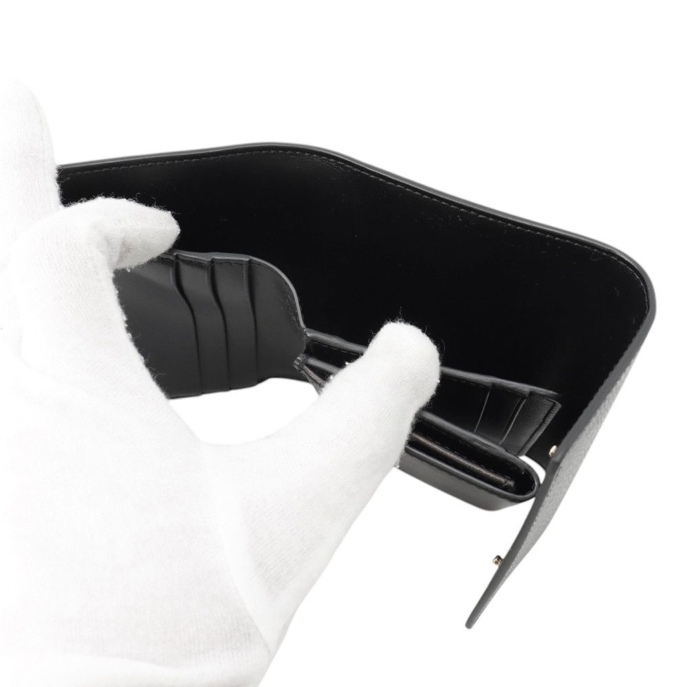Celine Trifold Wallet Small Leather Folding Black — view 5