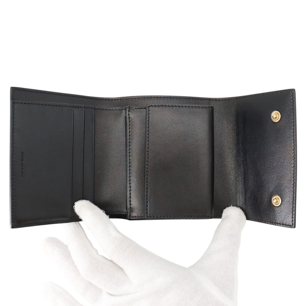 Celine Trifold Wallet Small Leather Folding Black — view 4