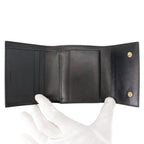 Celine Trifold Wallet Small Leather Folding Black — view 4