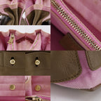Saint Laurent 2-Way Shoulder Leather Canvas Brown Pink Handbag — view 8