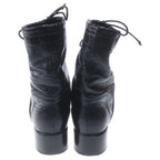 Chanel Quilted CC Logo Leather Short Boots Black 37 1 2C — view 3