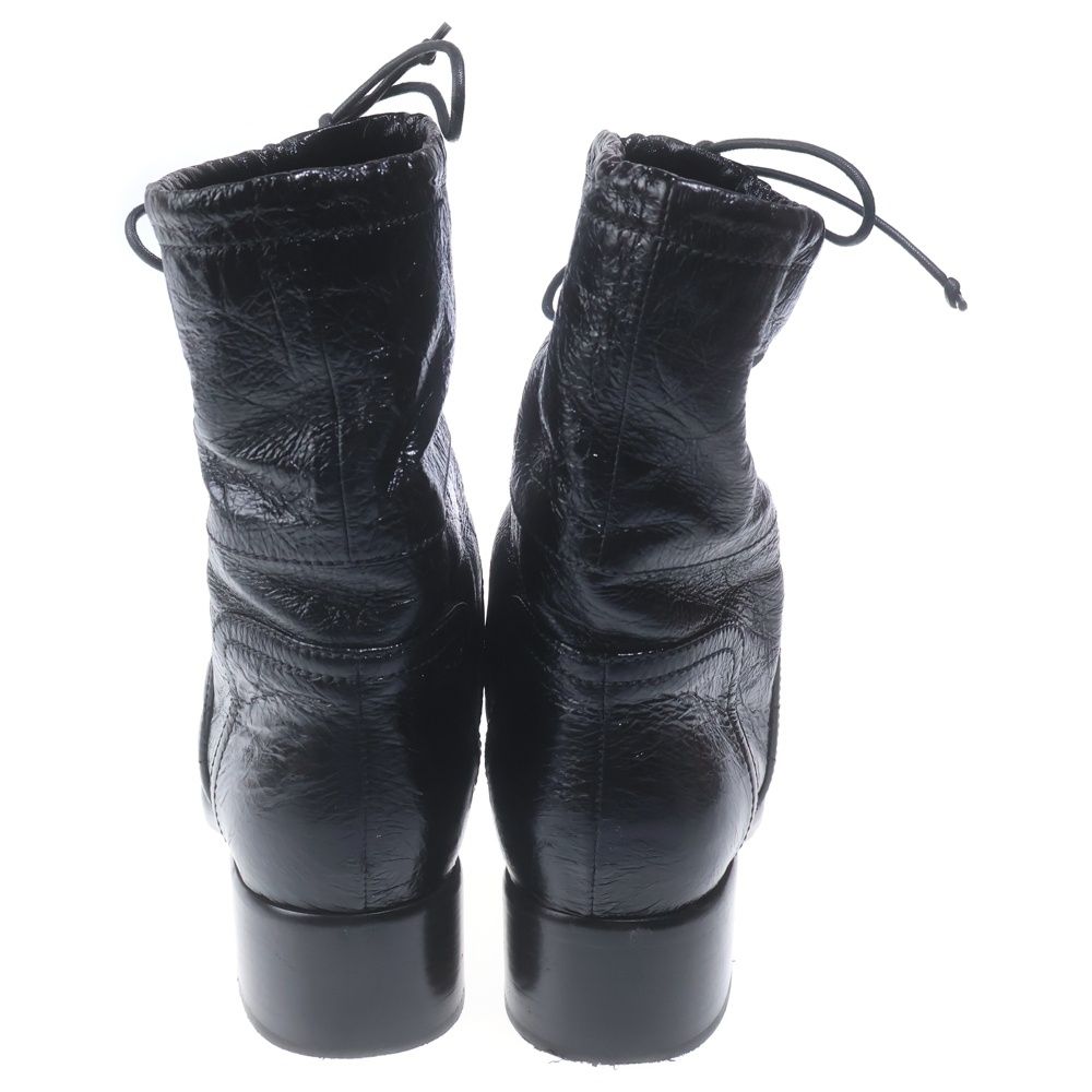 Chanel Quilted CC Logo Leather Short Boots Black 37 1 2C — view 3