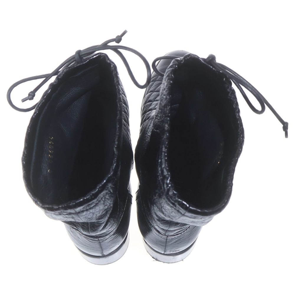 Chanel Quilted CC Logo Leather Short Boots Black 37 1 2C — view 4