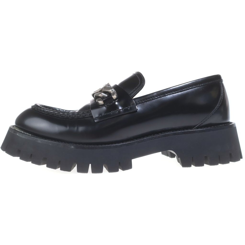 Gucci Double Locking Lug Sole Loafers Black Leather