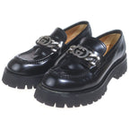 Gucci Double Locking Lug Sole Loafers Black Leather — view 2