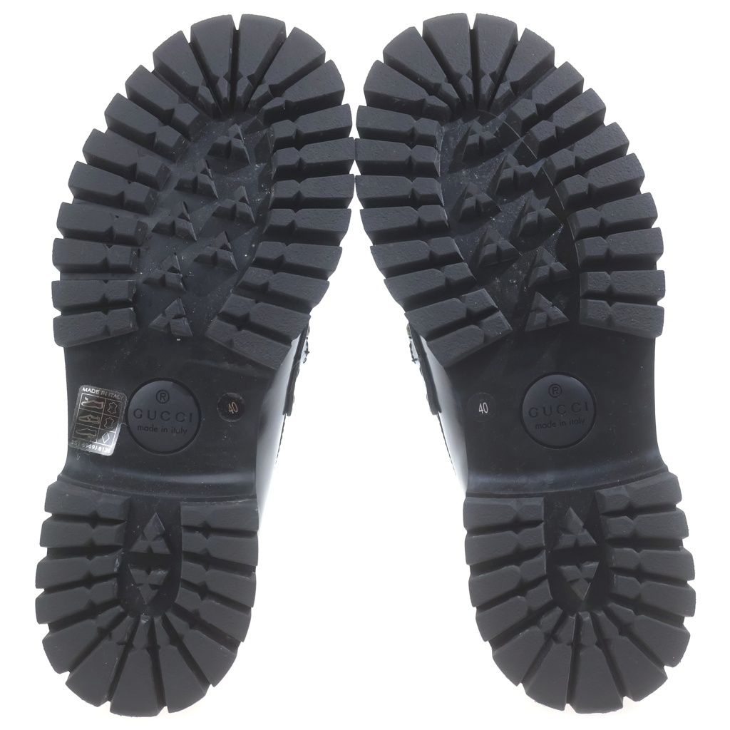 Gucci Double Locking Lug Sole Loafers Black Leather — view 5