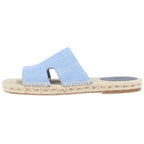 Hermes Espadrilles Antigua Flat Sandals Denim