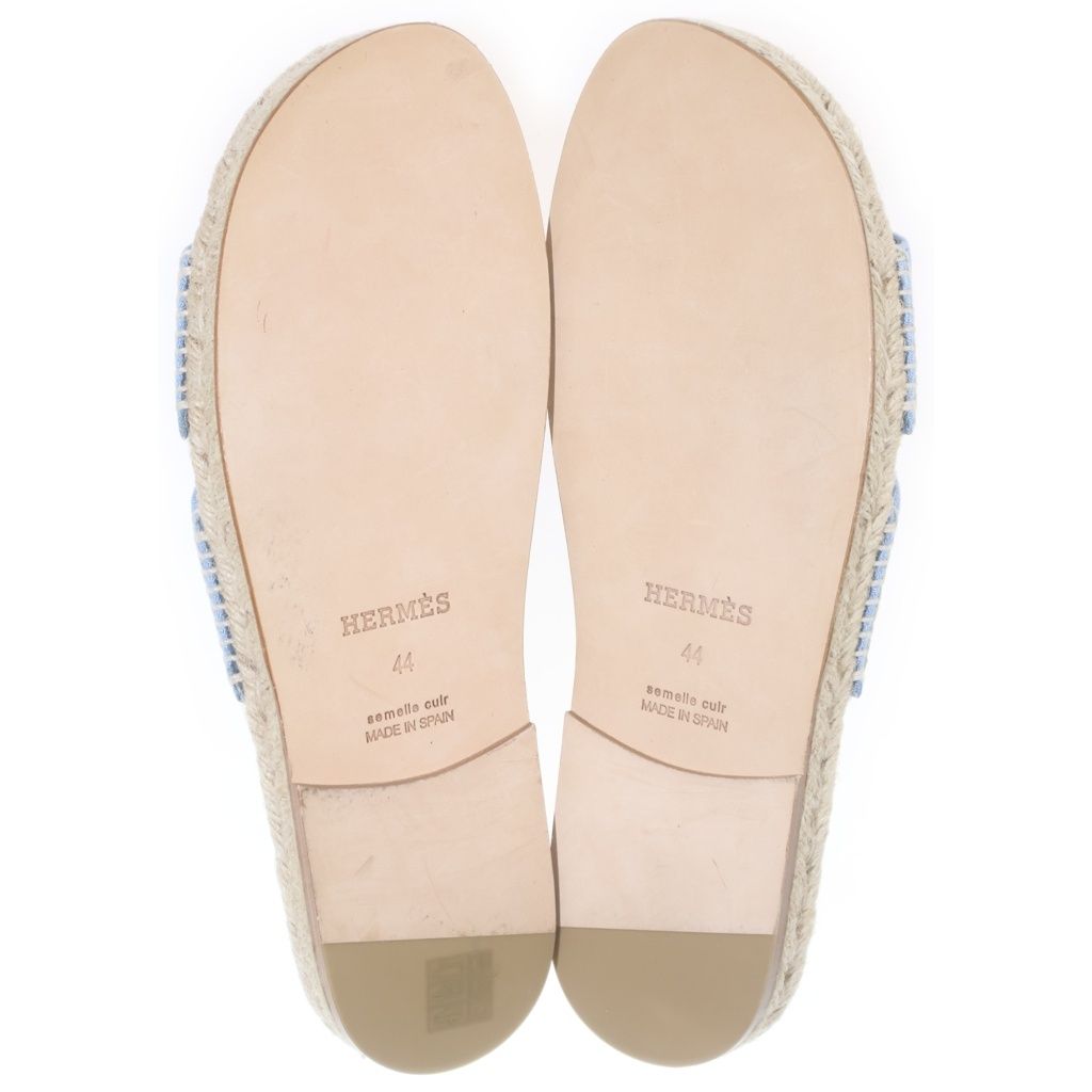 Hermes Espadrilles Antigua Flat Sandals Denim — view 5