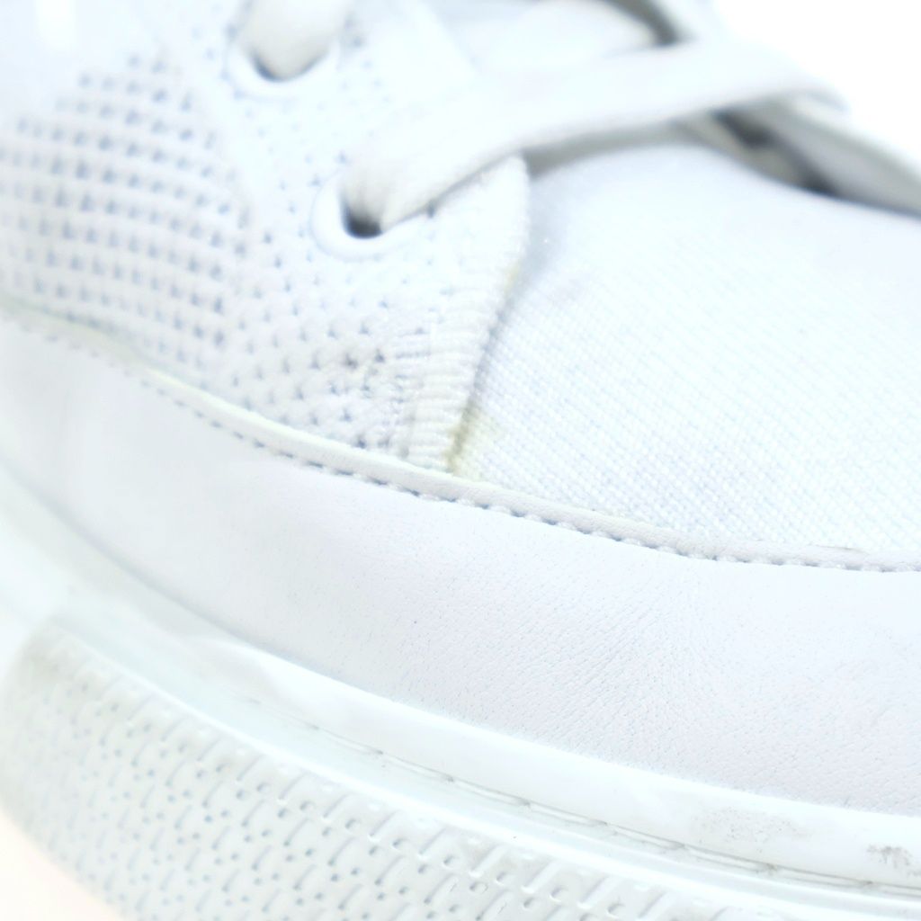 Hermes Deep Low Cut Logo Leather Fabric Shoes White — view 6