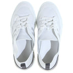 Hermes Deep Low Cut Logo Leather Fabric Shoes White — view 4