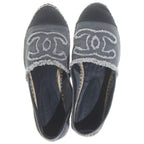 Chanel Espadrilles Denim Gray Slip Ons 38 Slipper — view 4