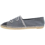 Chanel Espadrilles Denim Gray Slip Ons 38 Slipper