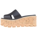 Hermes Eze Platform Sandals Black