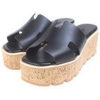 Hermes Eze Platform Sandals Black — view 2