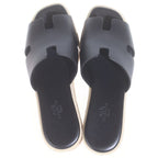 Hermes Eze Platform Sandals Black — view 4