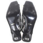 Gucci GG 90 Bijou Trim Pin Heels Mesh Sandals Crystal Black — view 5