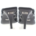 Gucci GG 90 Bijou Trim Pin Heels Mesh Sandals Crystal Black — view 3