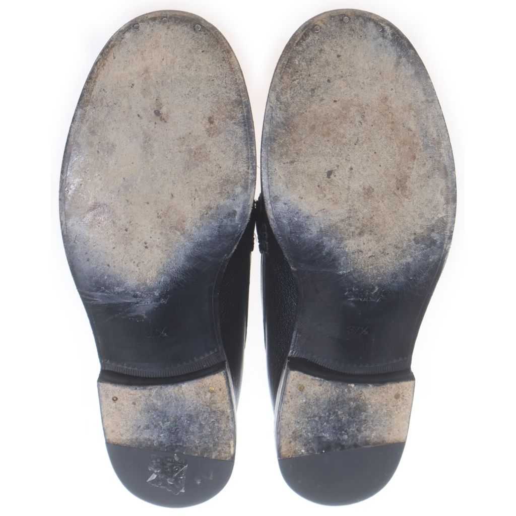 Gucci Logo Metal Leather Loafers Black — view 5