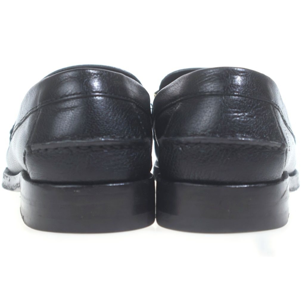 Gucci Logo Metal Leather Loafers Black — view 3