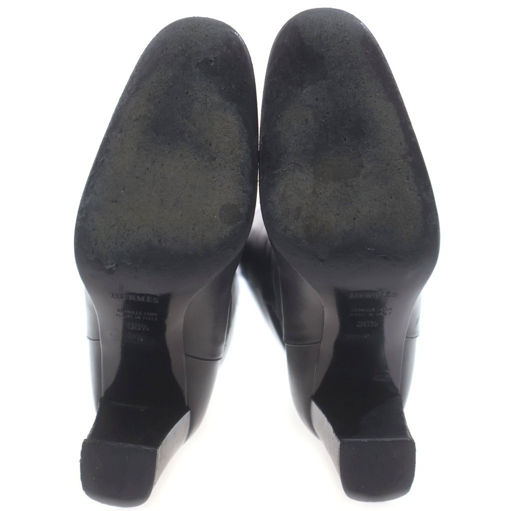 Hermes Leather Long Boots Black — view 5