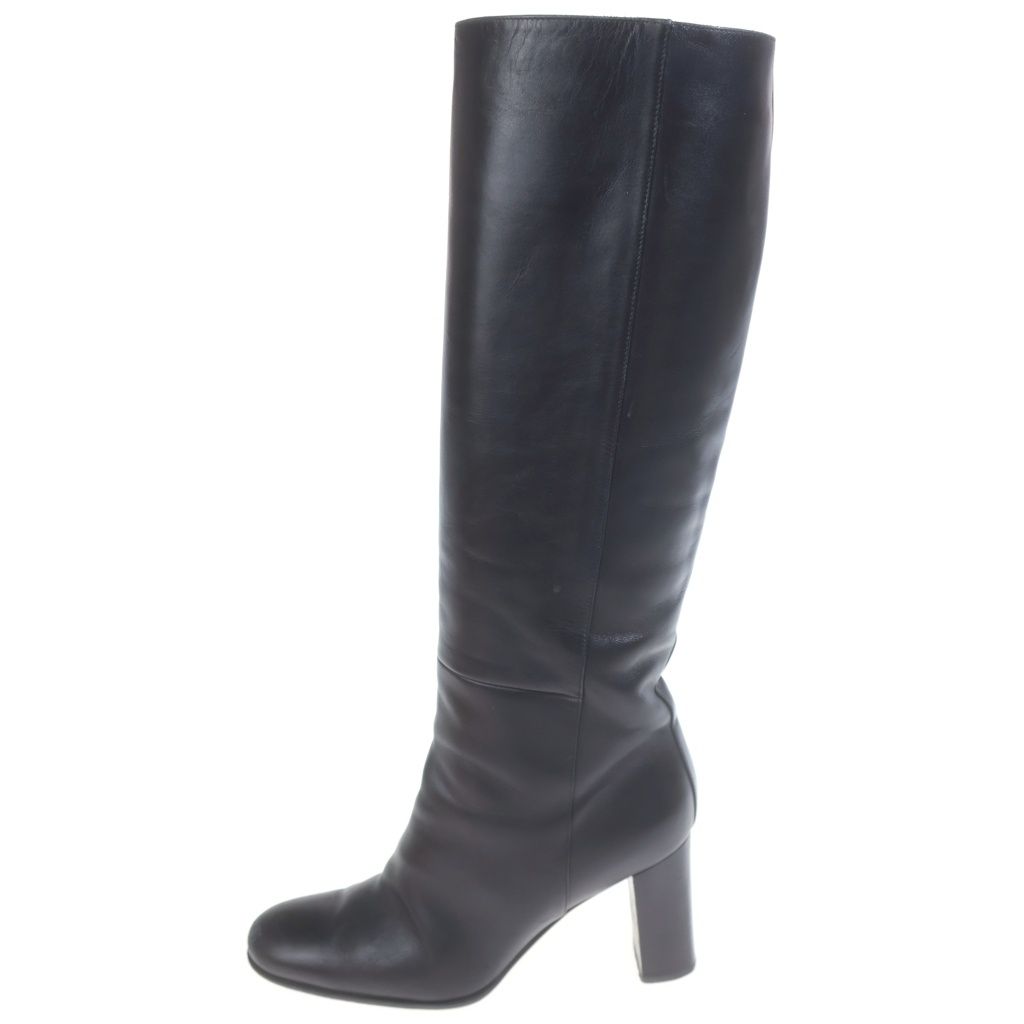 Hermes Leather Long Boots Black