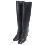 Hermes Leather Long Boots Black — view 2