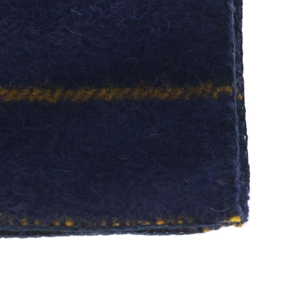 Hermes Echarpe Rocabar Wool Scarf Shawl Navy Yellow — view 3