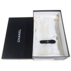 Chanel Logo Leather Low Cut Sneakers Black — view 6