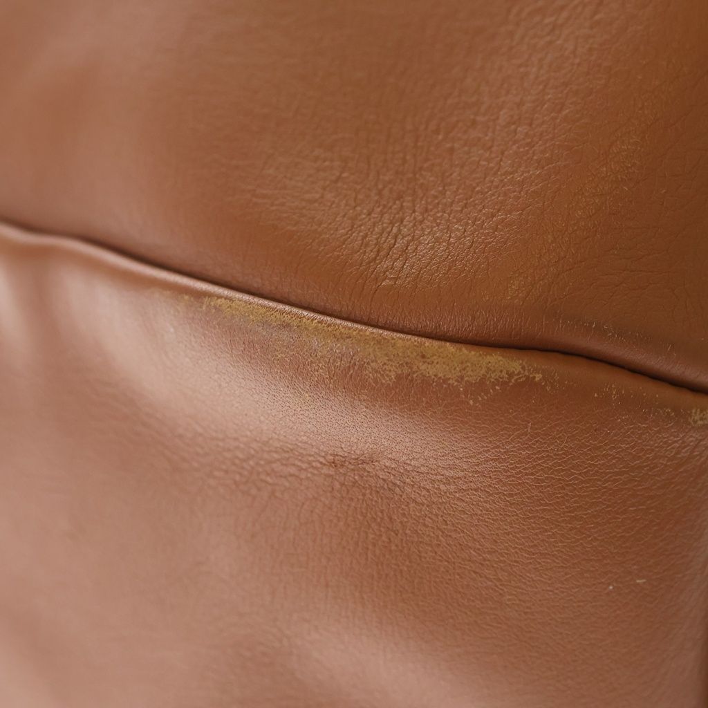Loewe Bucket Straw Tote Brown Orange Leather Silver — view 6