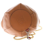 Loewe Bucket Straw Tote Brown Orange Leather Silver — view 4