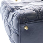 Dior Monsieur Lady Leather Cannage Gold Handbag Navy Blue — view 5