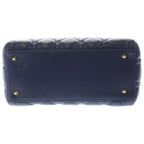 Dior Monsieur Lady Leather Cannage Gold Handbag Navy Blue — view 4