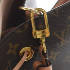 Louis Vuitton Monogram Neo Noe Leather Gold Shoulder Bag Tote Brown Rose Poudre — view 6