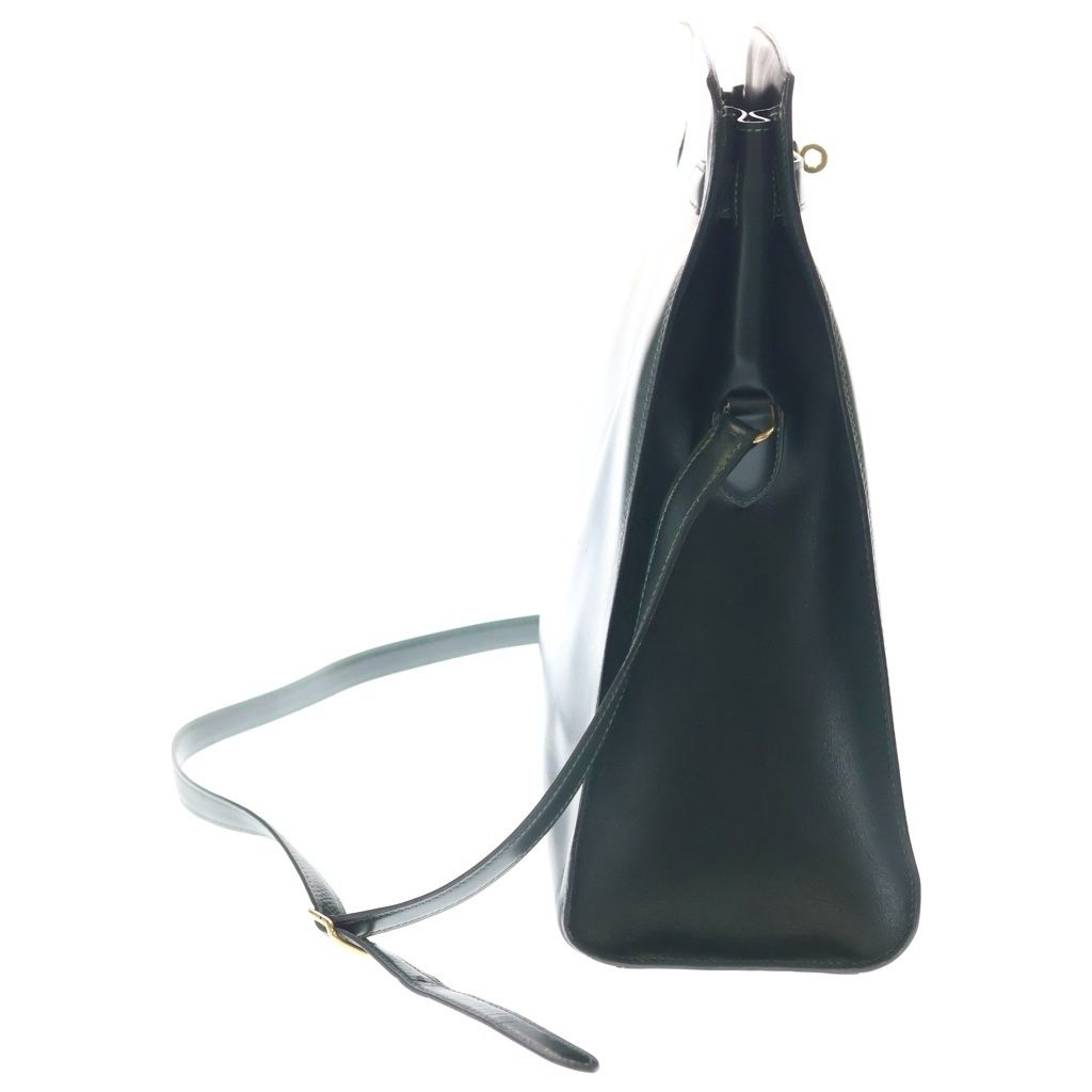 Hermes Kelly Sports GM Box Calf Gold Shoulder Bag Green — view 3