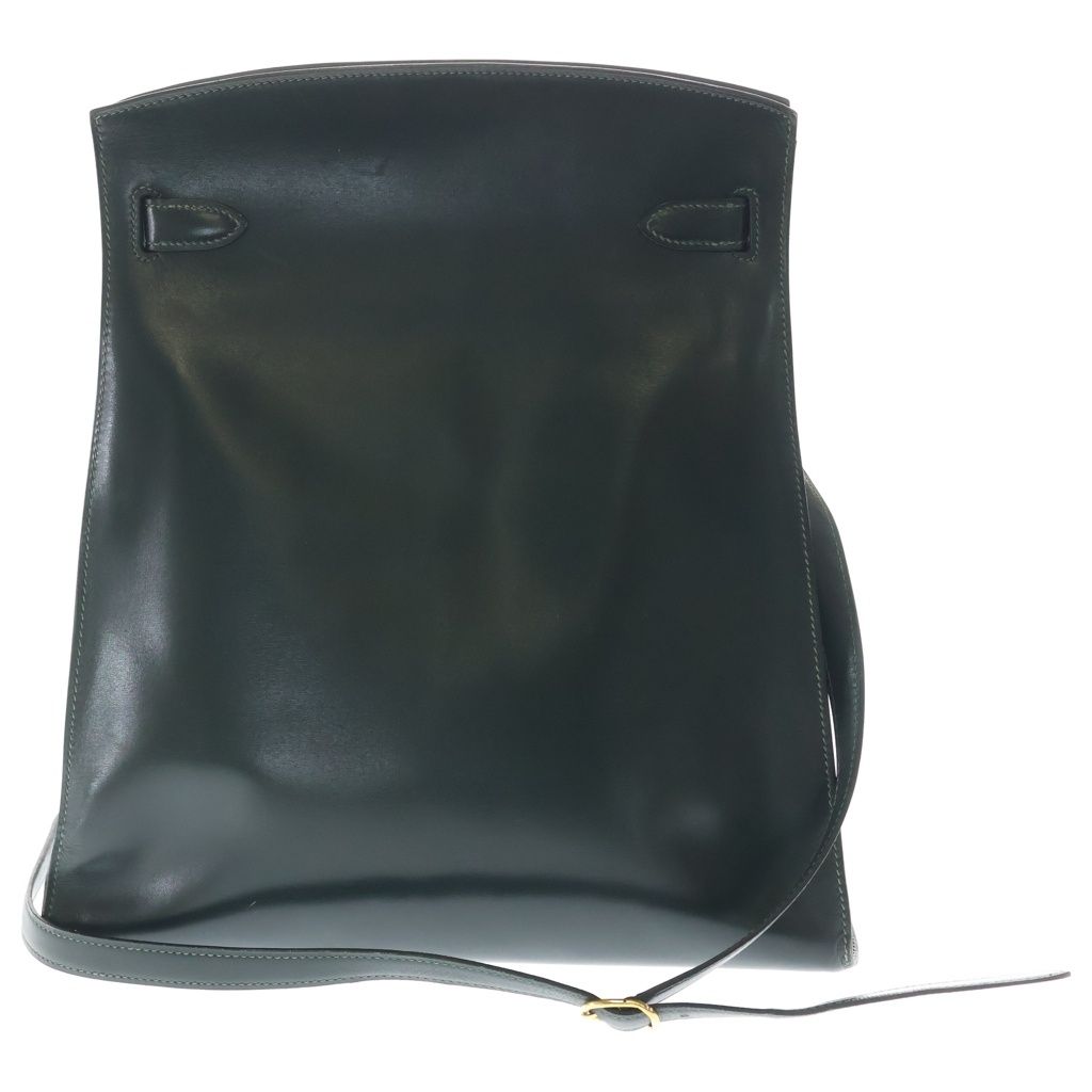 Hermes Kelly Sports GM Box Calf Gold Shoulder Bag Green — view 2