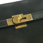 Hermes Kelly Sports GM Box Calf Gold Shoulder Bag Green — view 6