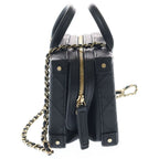 Chanel Quilted Small Vanity CC Logo Lambskin Gold 2-Way Chain Shoulder Bag Black — view 3