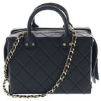 Chanel Quilted Small Vanity CC Logo Lambskin Gold 2-Way Chain Shoulder Bag Black — view 2