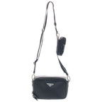 Prada Re-Nylon Saffiano Shoulder Bag Nylon Triangle Logo Plate Black