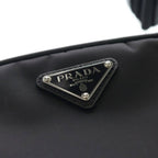 Prada Re-Nylon Saffiano Shoulder Bag Nylon Triangle Logo Plate Black — view 7