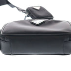 Prada Re-Nylon Saffiano Shoulder Bag Nylon Triangle Logo Plate Black — view 4